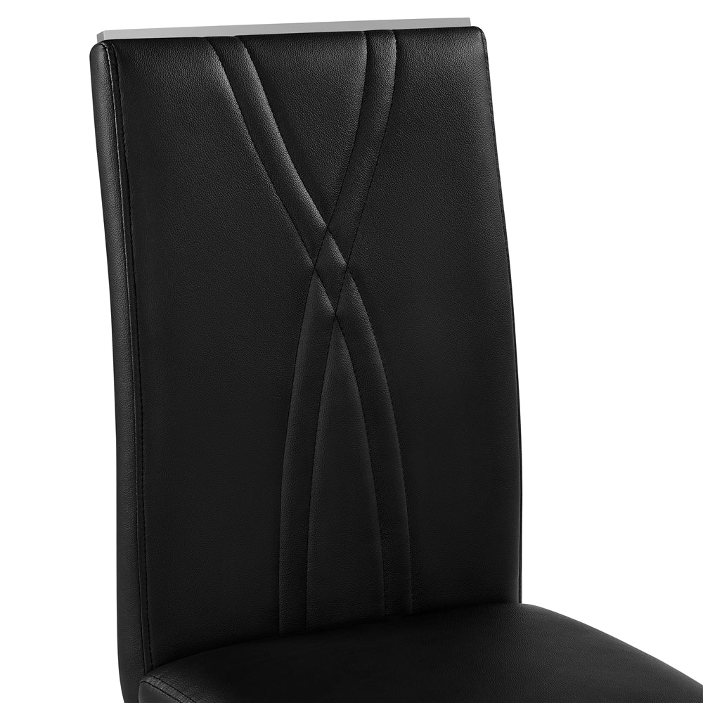 Black Faux Leather Dining Chairs Set of 2 B88461