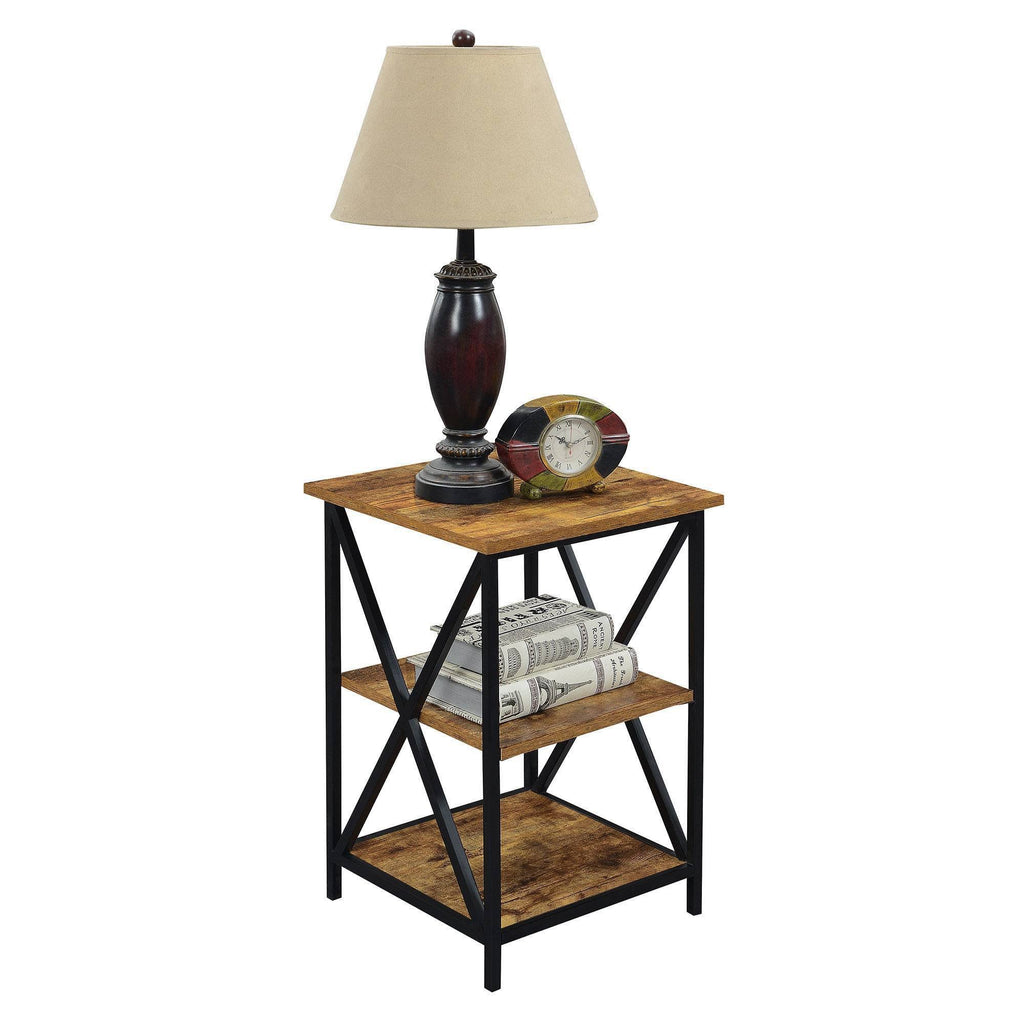 3 Tier End Table Barnwood/Black Z3500