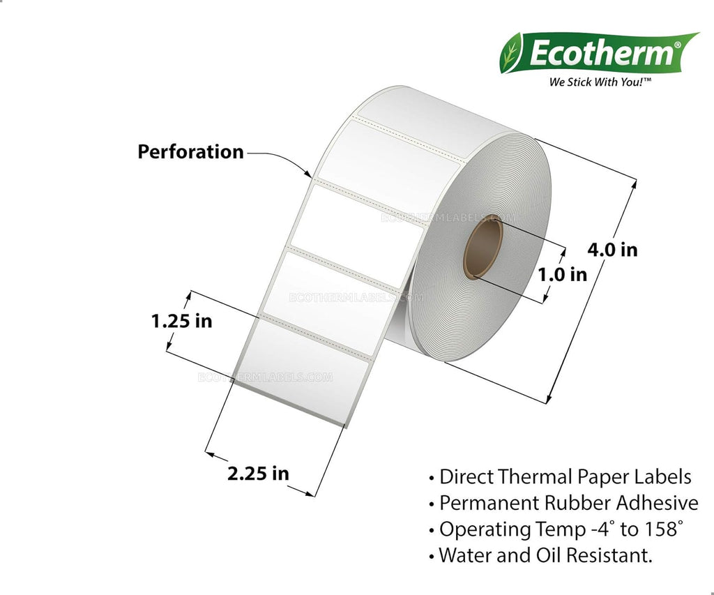 2x1 Thermal Labels Paper Stickers 1310 Per Roll 12 Rolls Direct Thermal U1265