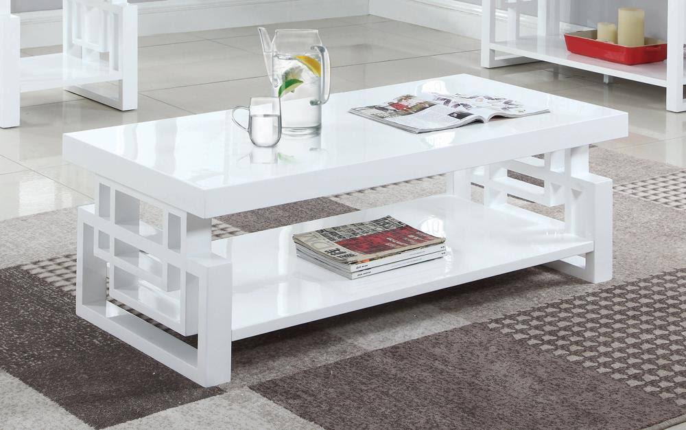 Glossy White Sofa Table O509543
