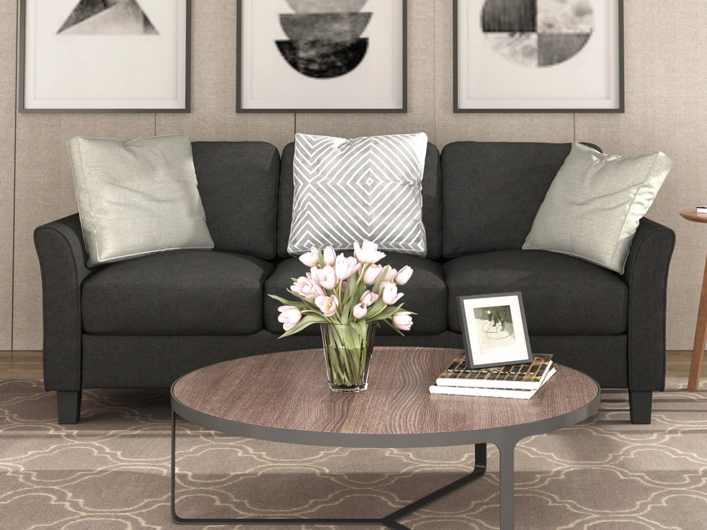 3-Seat Linen Fabric Sofa Q36893
