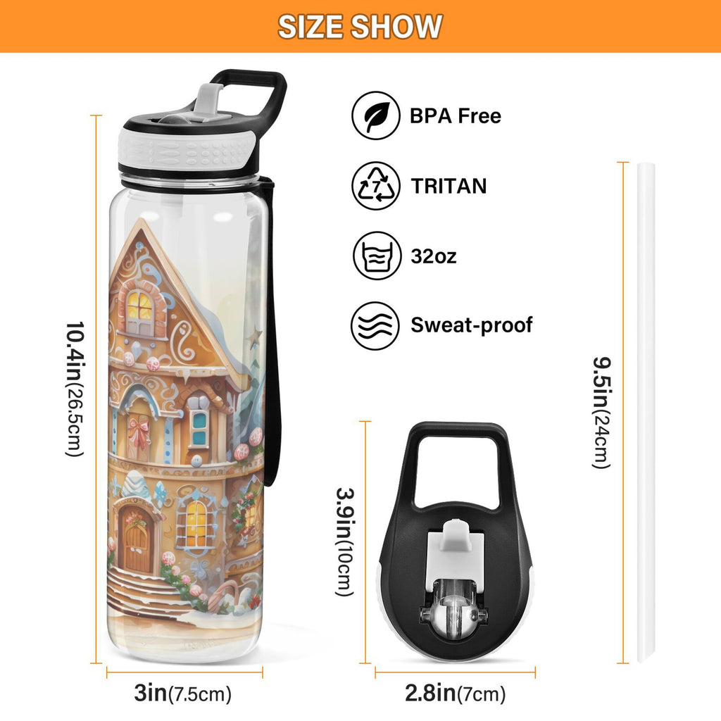 32oz Tritan Clear Water Bottle with Straw V20612