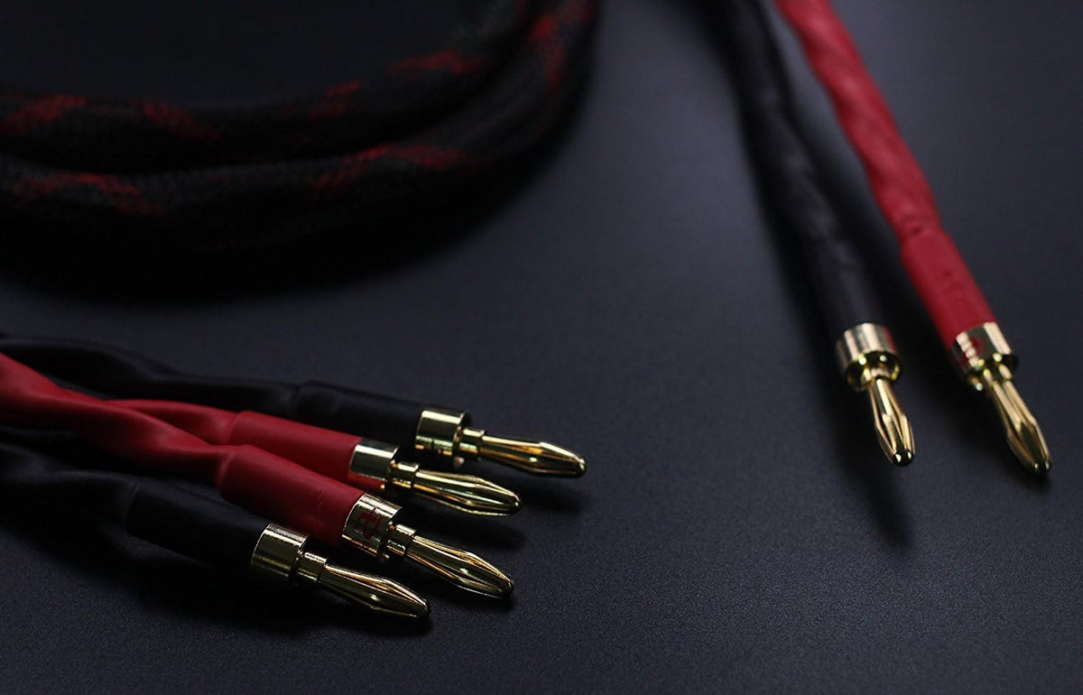 Bi-Wire Speaker Cable with Banana Plugs, 1pair Set, 2.5M X649858