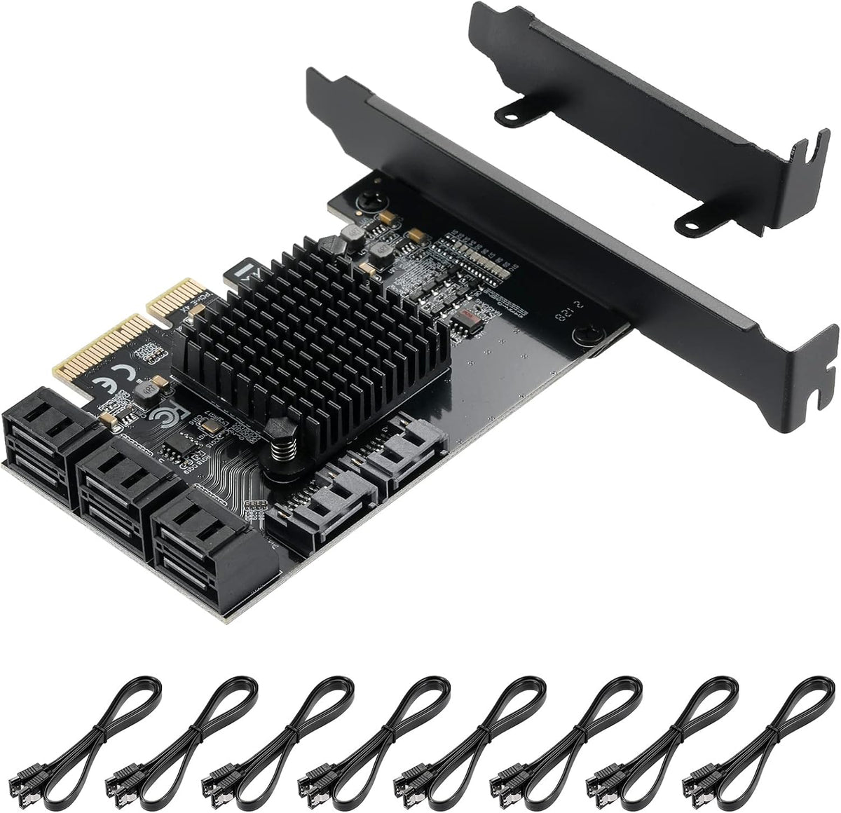 PCIE to SATA 3.0 6 Gbps Controller with 8 SATA Cables X291