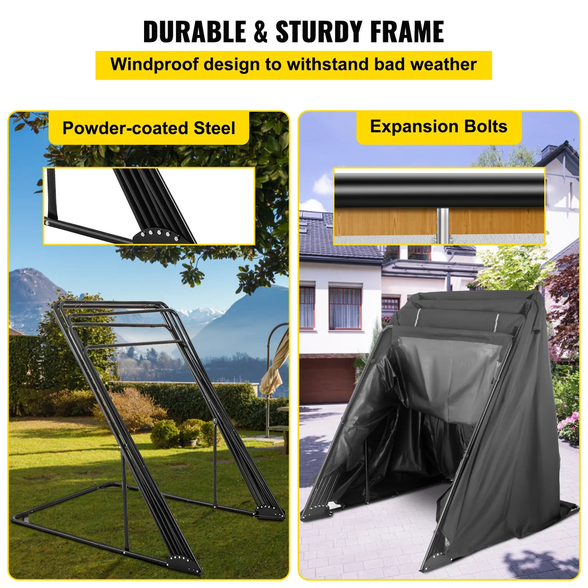 Heavy Duty Motorcycle Cover, 600D Oxford Waterproof with Lock-Holes & Storage Bag W99938