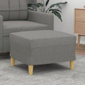 Fabric Padded Ottoman with Wood Legs Stool C75472
