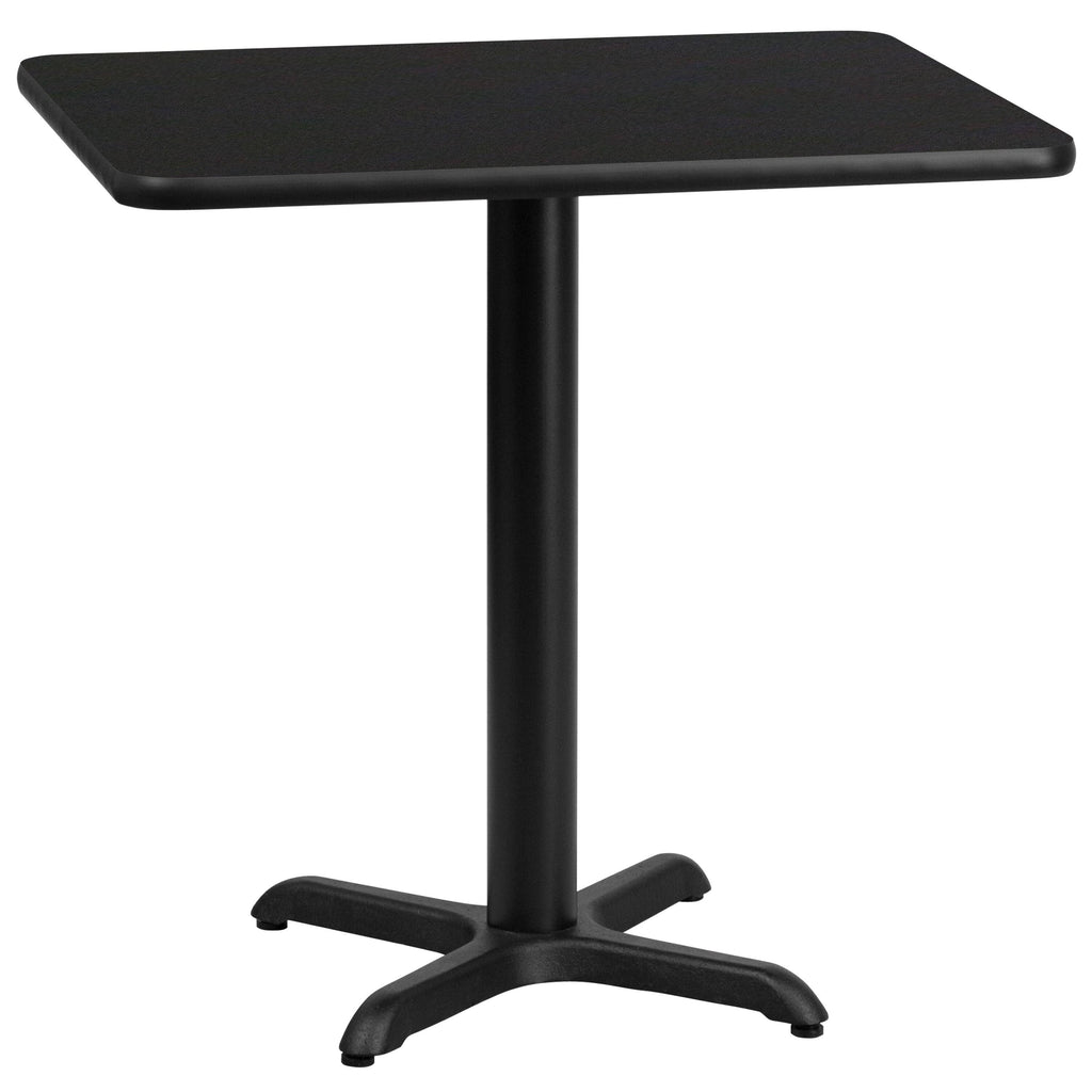 Black Rectangular Laminate Table Top/Base W298