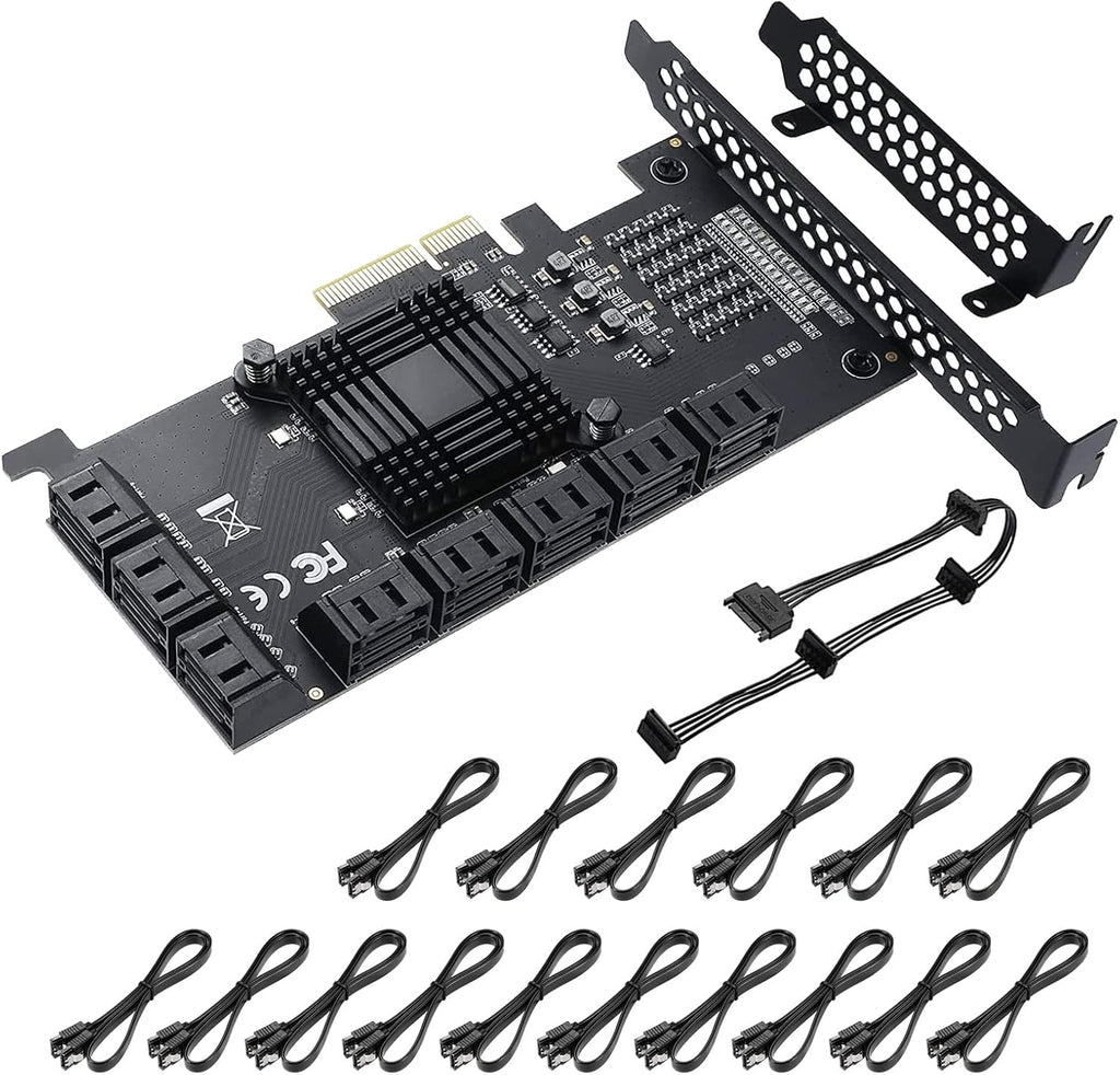 PCIE to SATA 3.0 6 Gbps Controller with 8 SATA Cables X291