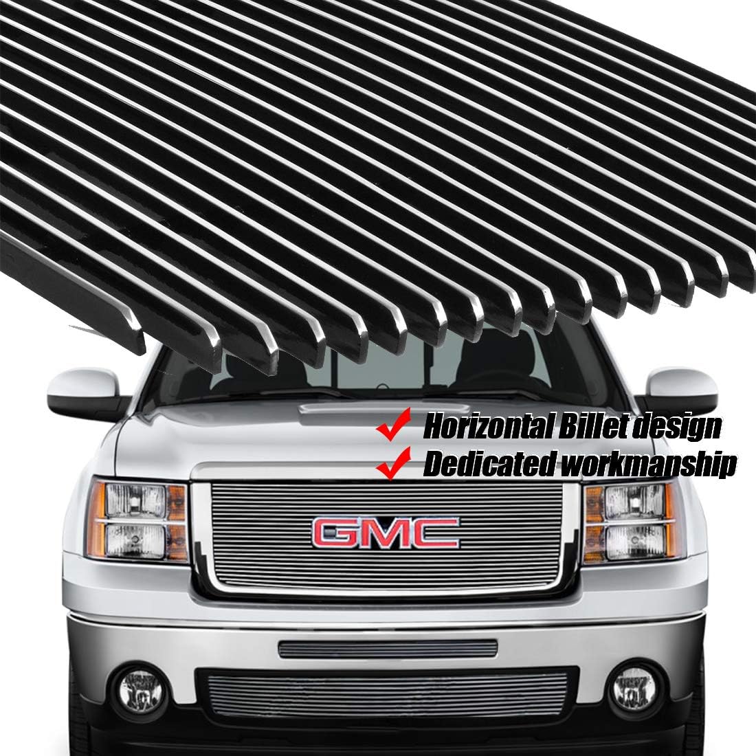Chrome Billet Grille Grill Combo for GMC Sierra 1500 H490