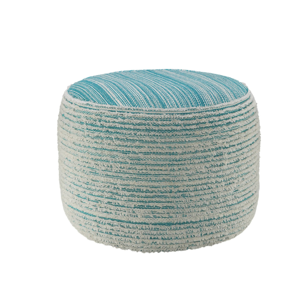 Coral Textured Distressed Pouf Q72392