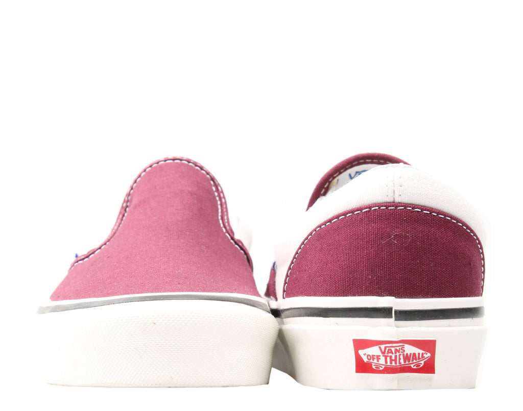 Burgundy White Slip-On Shoes O588896