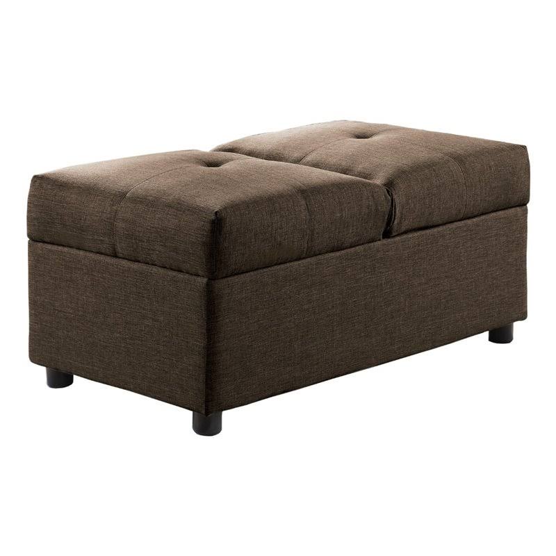 Wood Storage Ottoman with Chair in Brown G970