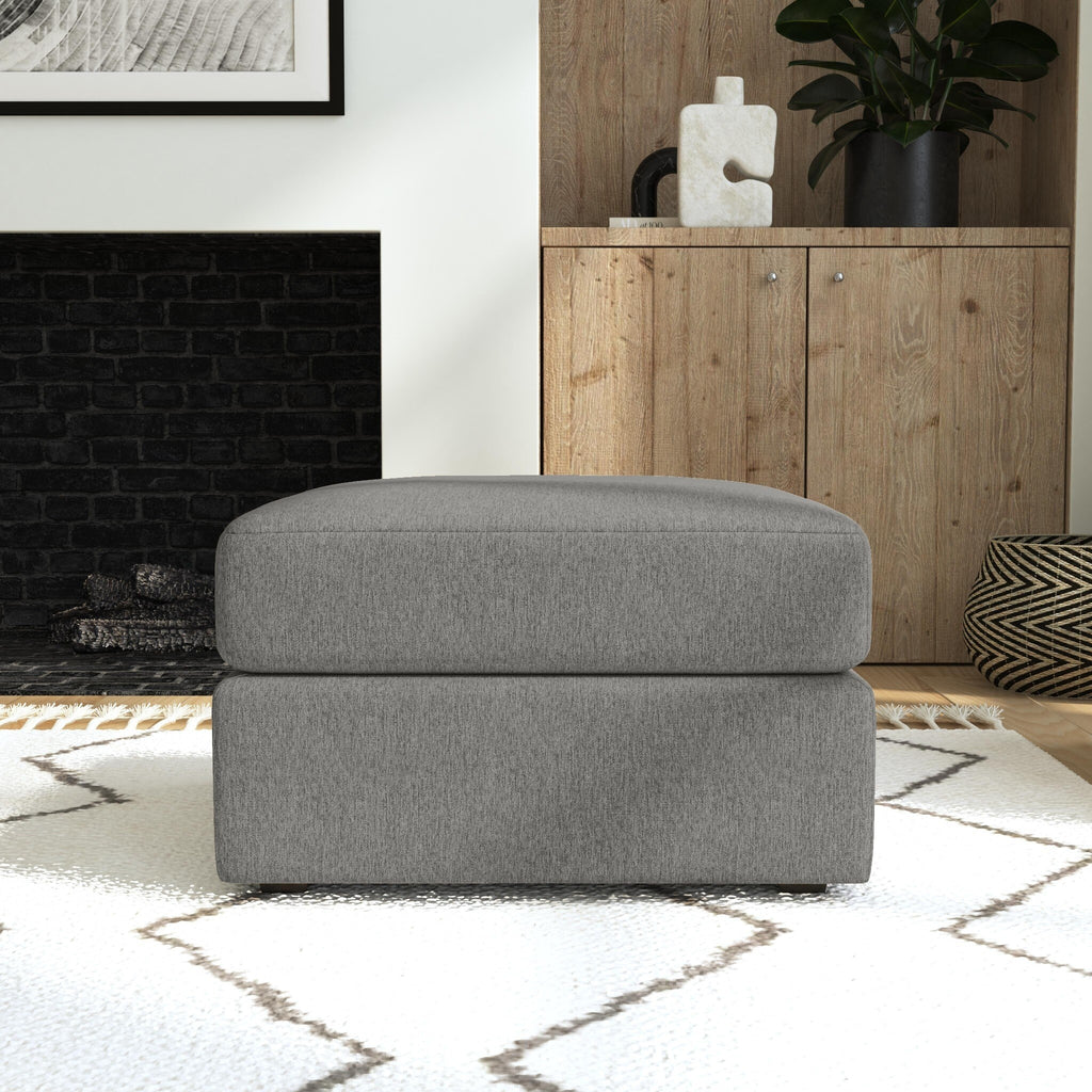 Gray Square Bumper Ottoman with Performance Fabric L170652