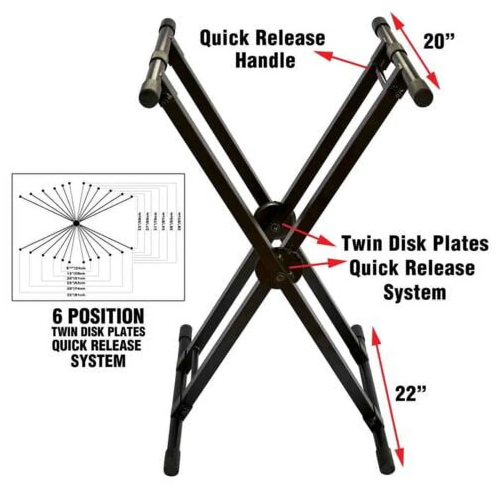 Dual-Locking Keyboard DJ Controller Case Stand M703
