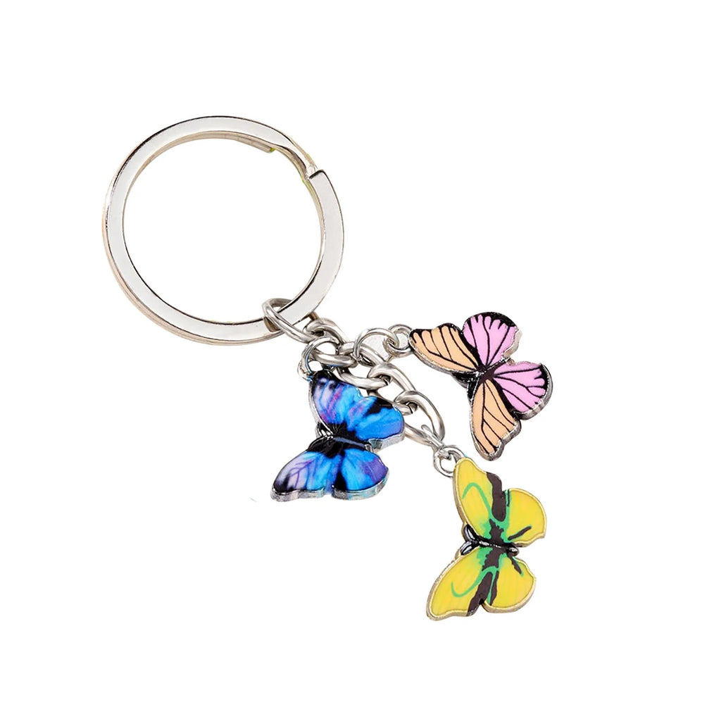 Color Dripping Butterfly Pendant Keychain K2681