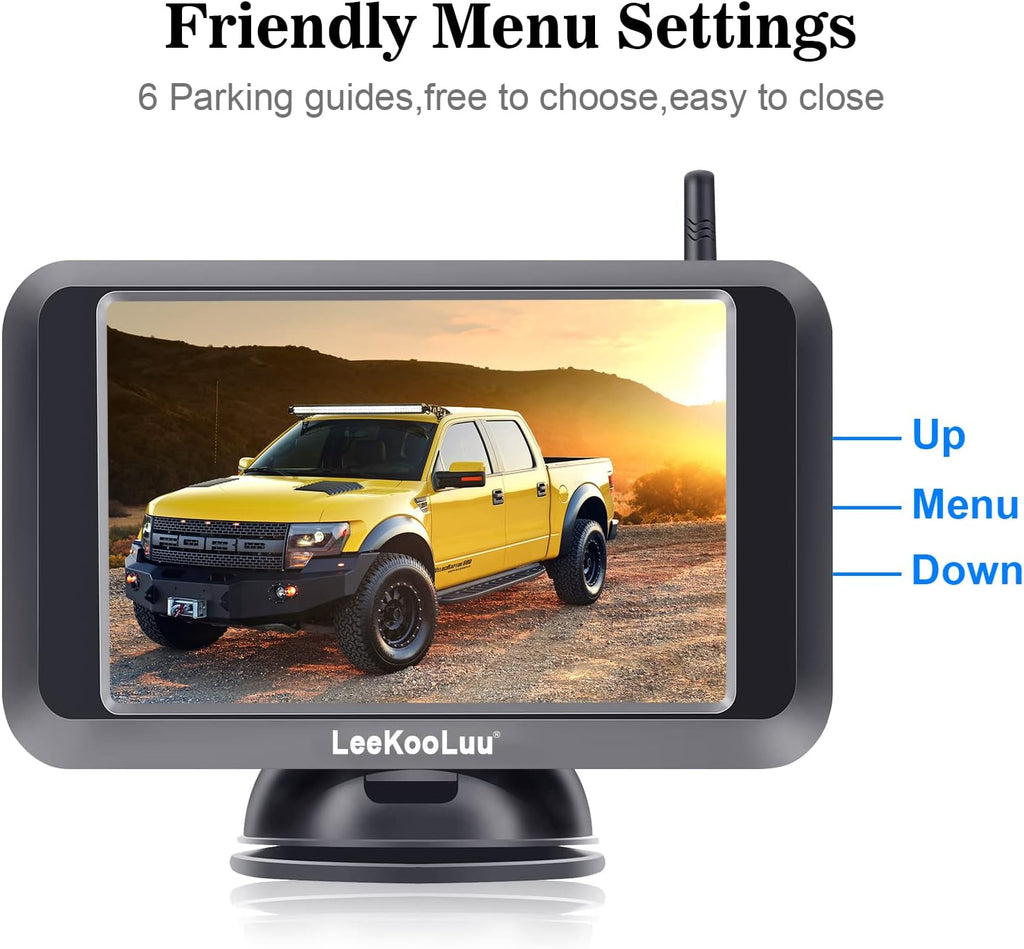 Wireless Backup Camera System with 5'' Monitor Night Vision Two Channels Pack of 2 G90232