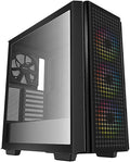 Black Mid-Tower ATX Case with Mesh Front Panel, Tempered Glass S5343