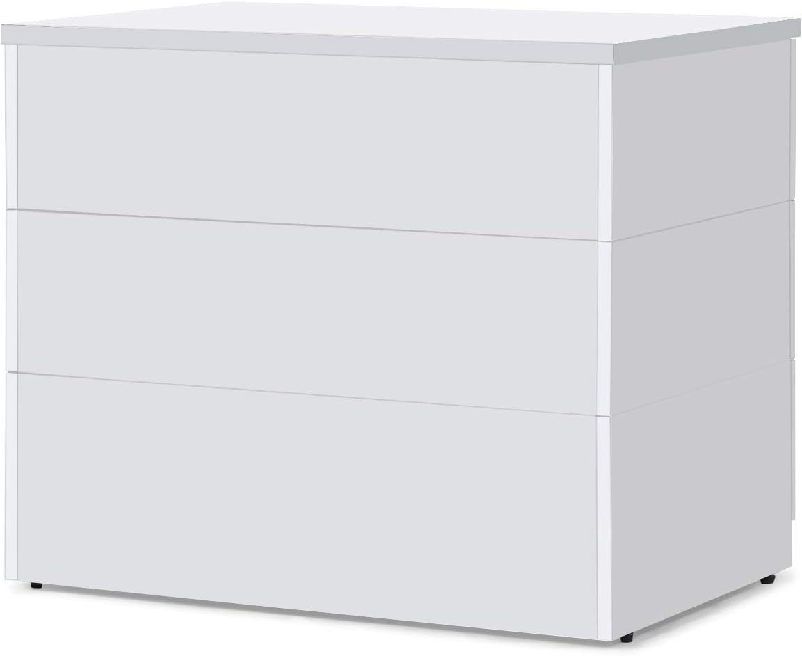 White 2 Door Storage Cabinet with Glass Doors U849