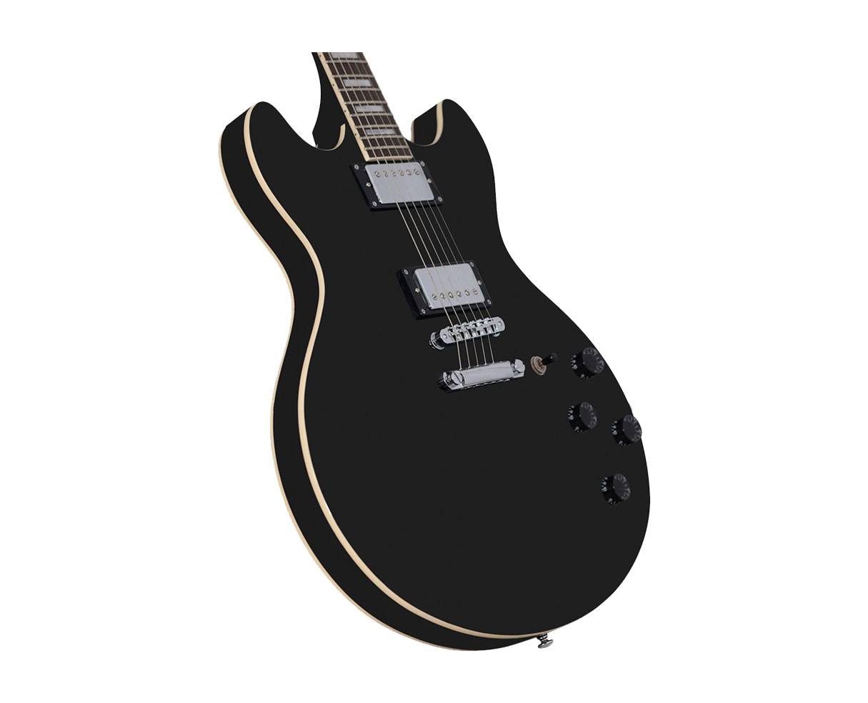 Black Semi-Hollowbody Electric Guitar X544