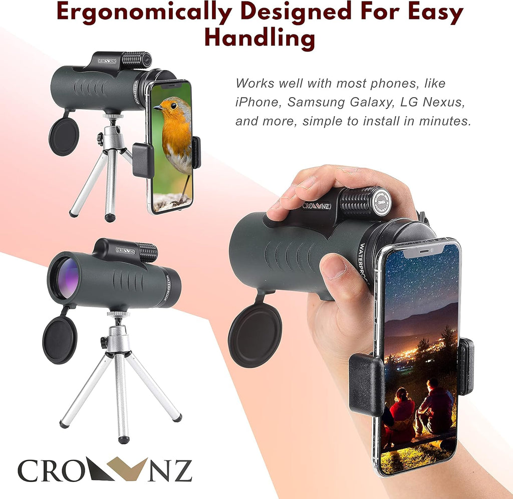 Waterproof Fog Proof High Power Monocular with Tripod Q26465