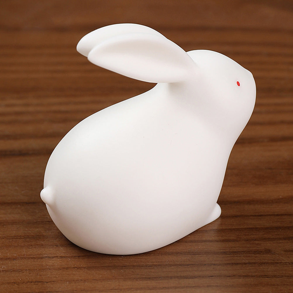 2 Pcs Ceramic Rabbit Ornaments Dollhouse Miniatures Y8777