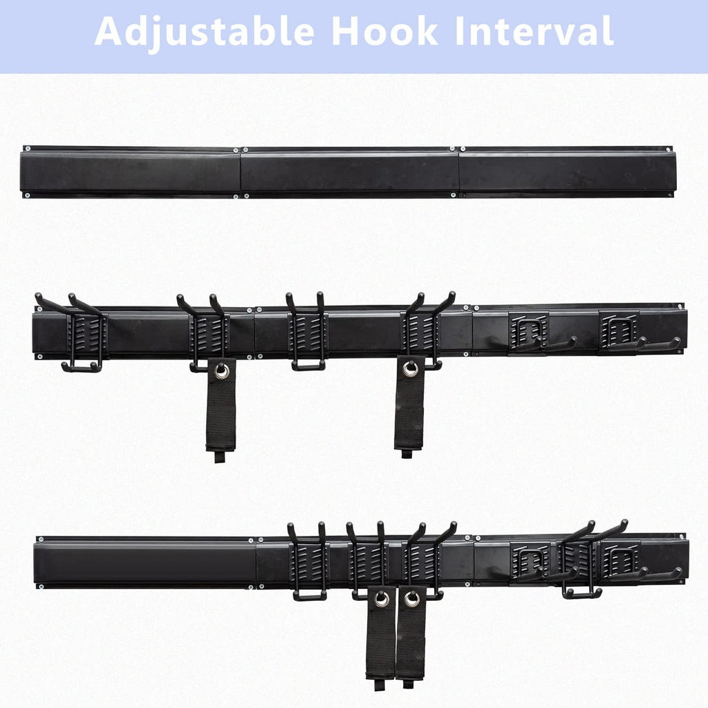 Wall Mount Garage Tool Organizer Storage Rack with Hooks, Pack of 2 H139971