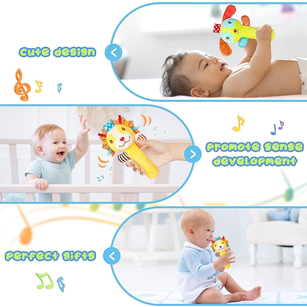 3 Pack Baby Soft Rattle Sensory Toys with Sound Z336547