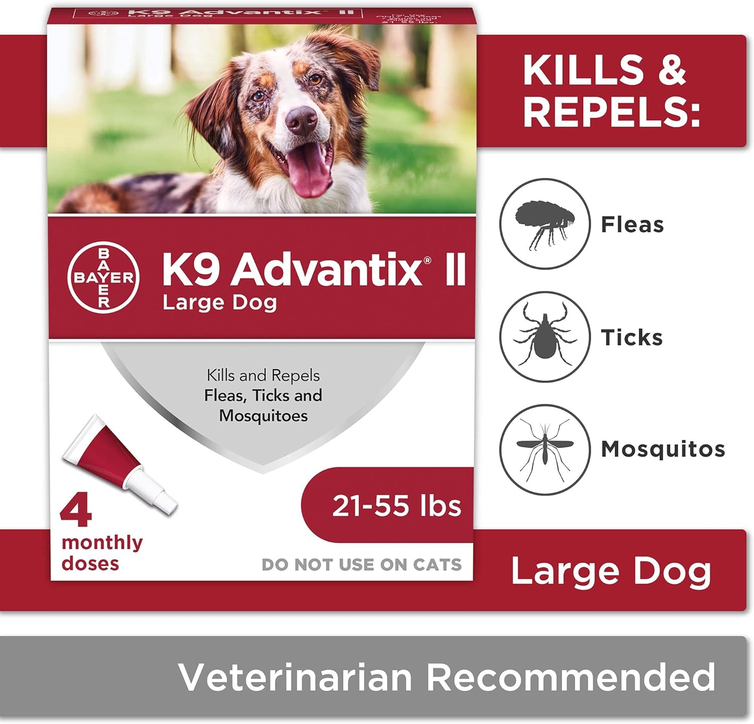 K9 Advantix II Flea and Tick Prevention for Large Dogs 4-Pack W2902