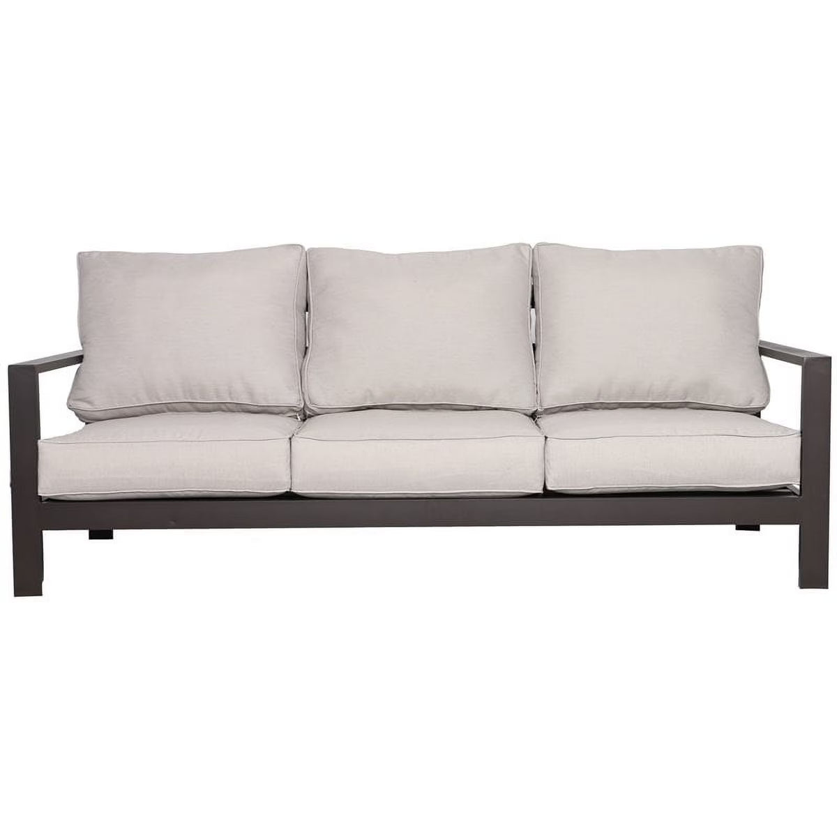 Brown Aluminum Frame Sofa with Beige Cushion T467