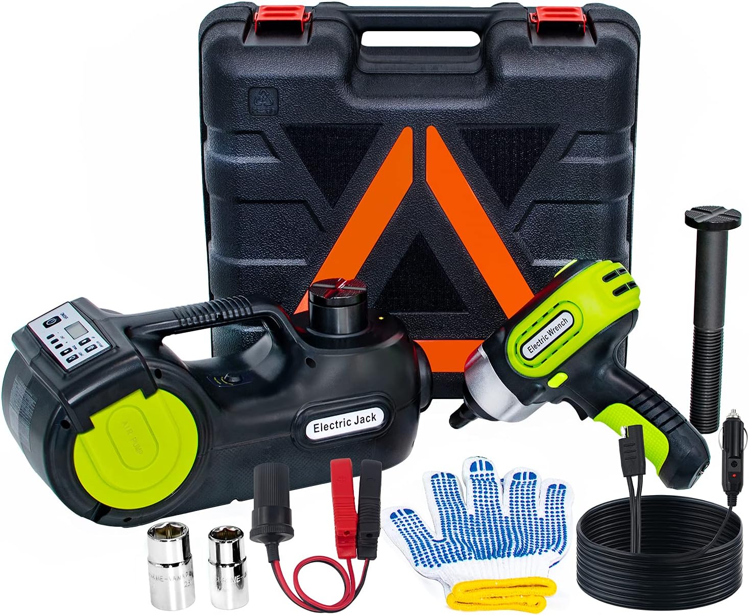 12V 5 Ton Electric Car Jack Kit with Impact Wrench & Inflator W3344