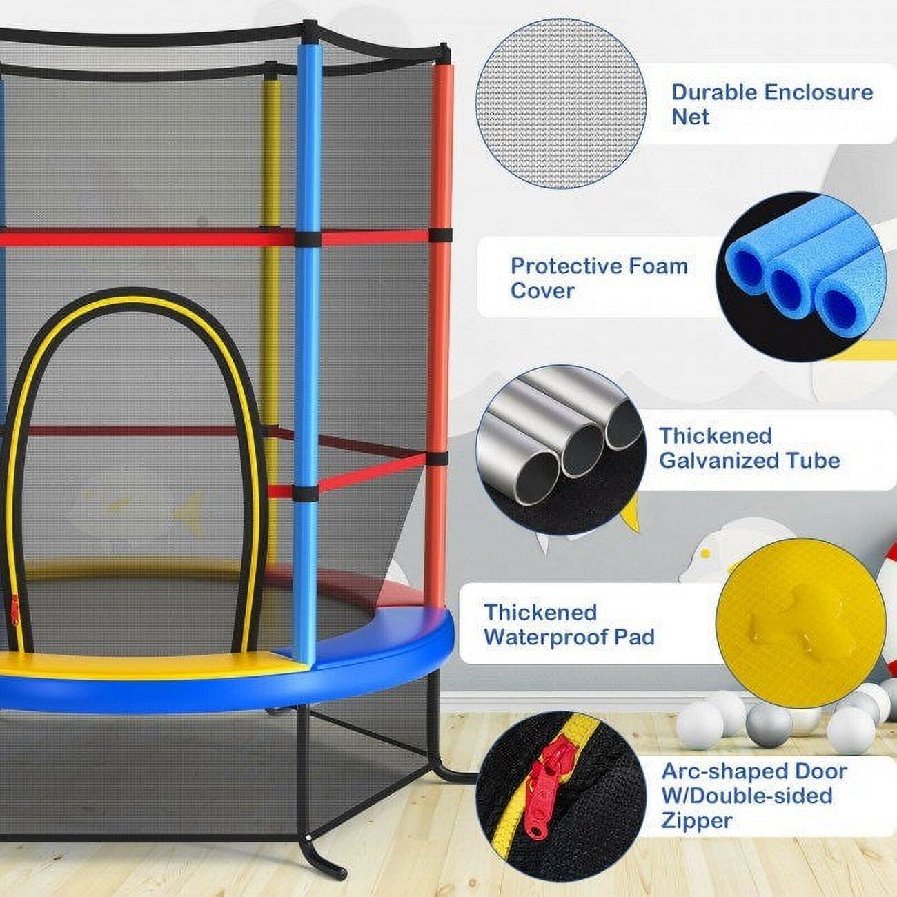 55 inch Kids Trampoline with Enclosure Net O2220