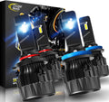 9005 + H11 LED Bulb Combo 2 Sets 12000LM 6500K Cool White Halogen Replacement Bulbs V918