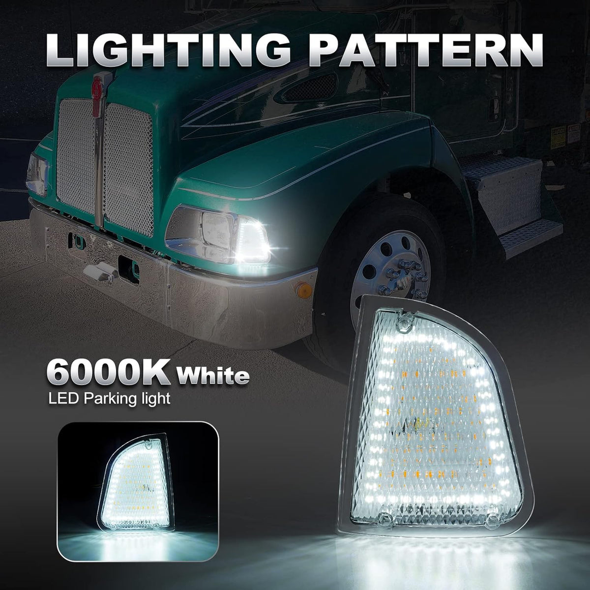 Amber and White LED Turn Signal Parking Light Assembly, Clear Lens, Pack of 2 U14018