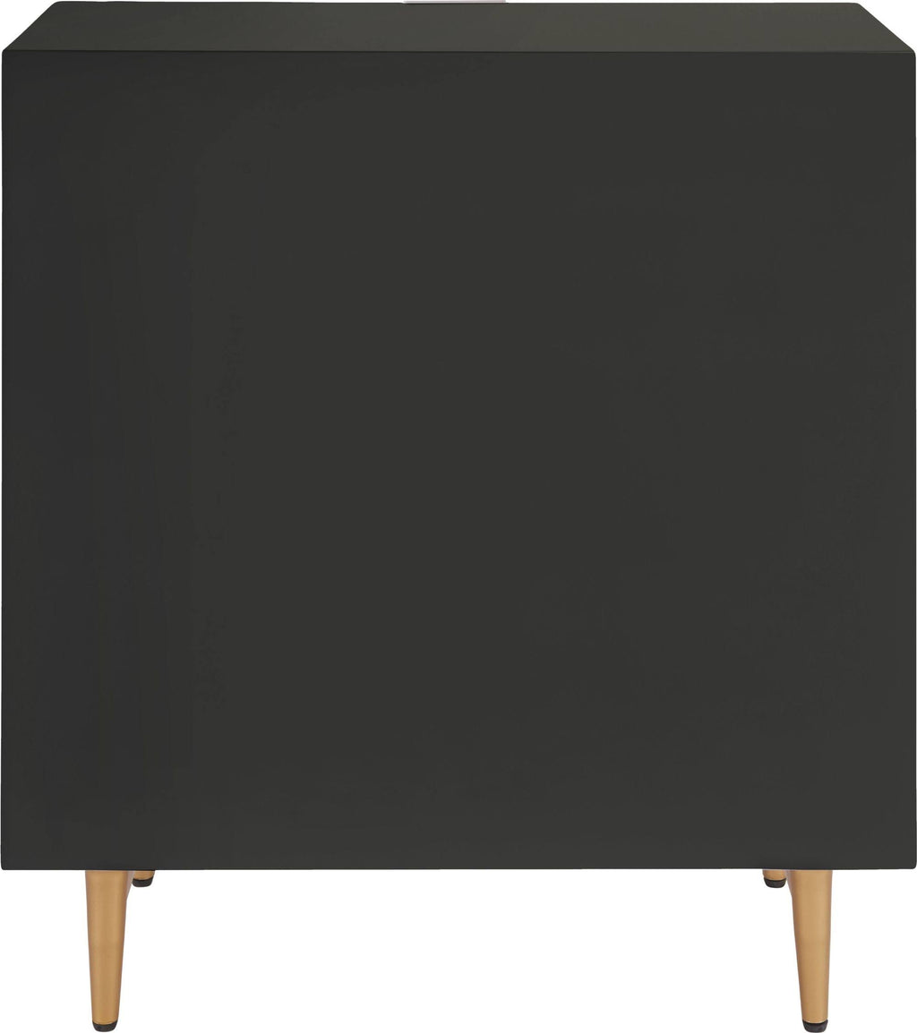 Glossy Black 1-Drawer Small Cabinet B322