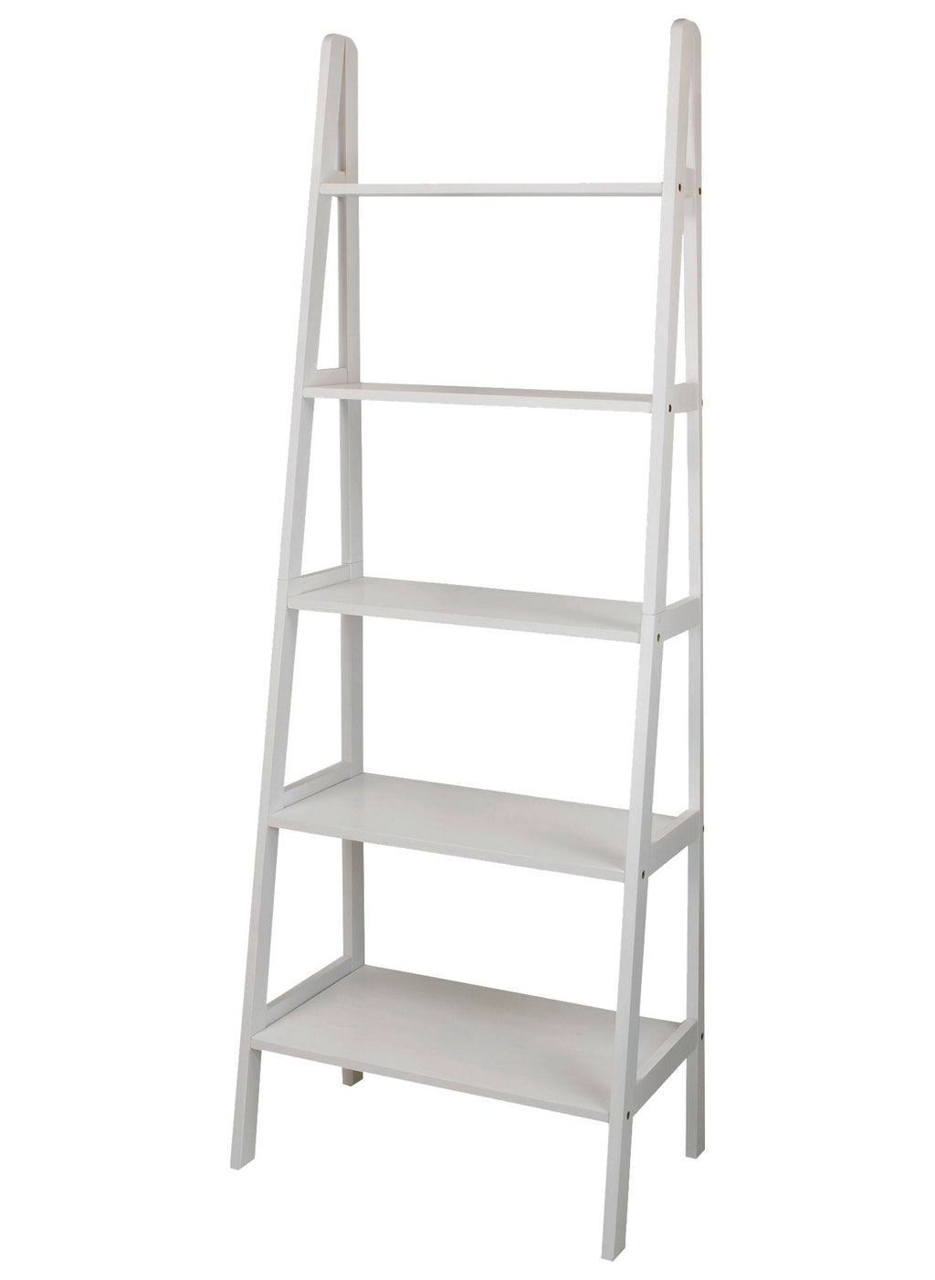 White 5-Shelf Ladder Bookcase Z4747