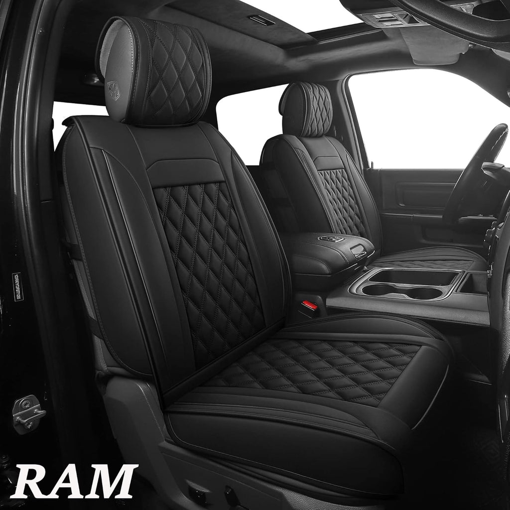 Black-Red Waterproof Synthetic Leather Car Seat Covers 5PCS Full Set S81134