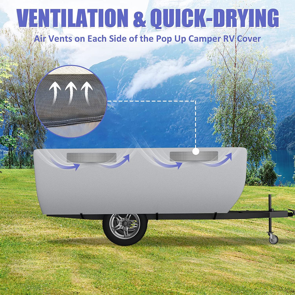 Gray Waterproof Pop Up Trailer Cover for 10' - 12' Trailers G197