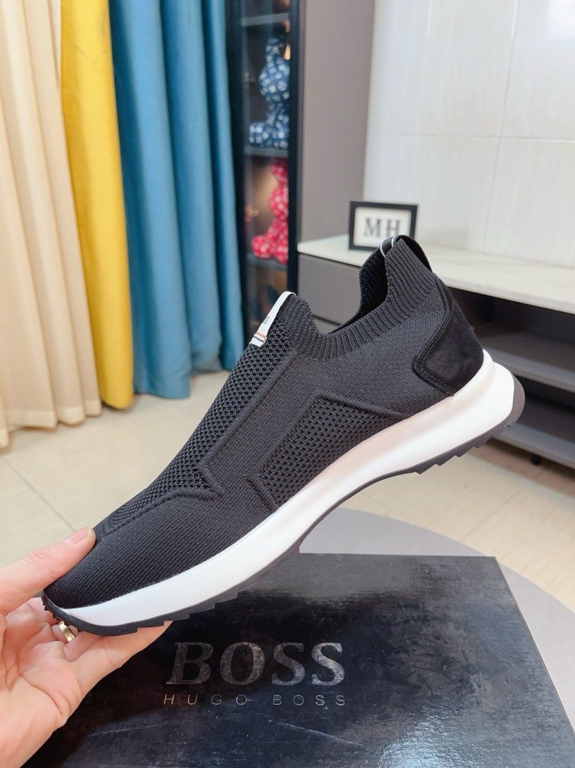 BOSS Knit-Look Slip-On Sneakers