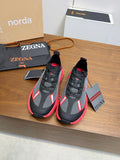 Zegna Black Contrast Lace-Up Athletic Shoes